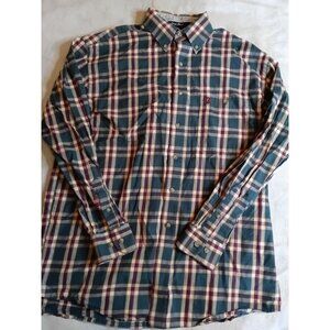 Wrangler George Strait Collection Western Shirt size Large Button front Plaid